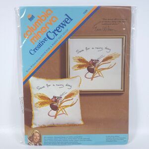 Field Mouse Pillow Kit Columbia Minerva Creative Crewel Grannycore‎ Erica Wilson